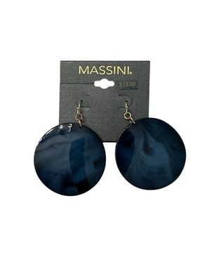 Massini Women's Grey Smooth Circle Design Hook Earrings NWT